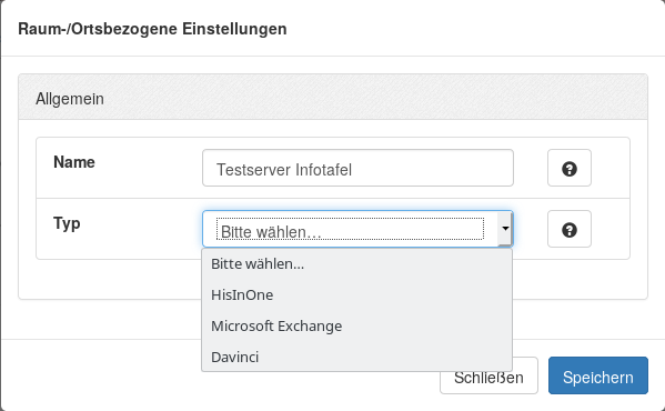 Infoscreen: Neuer Backend-Server, Serverwahl)